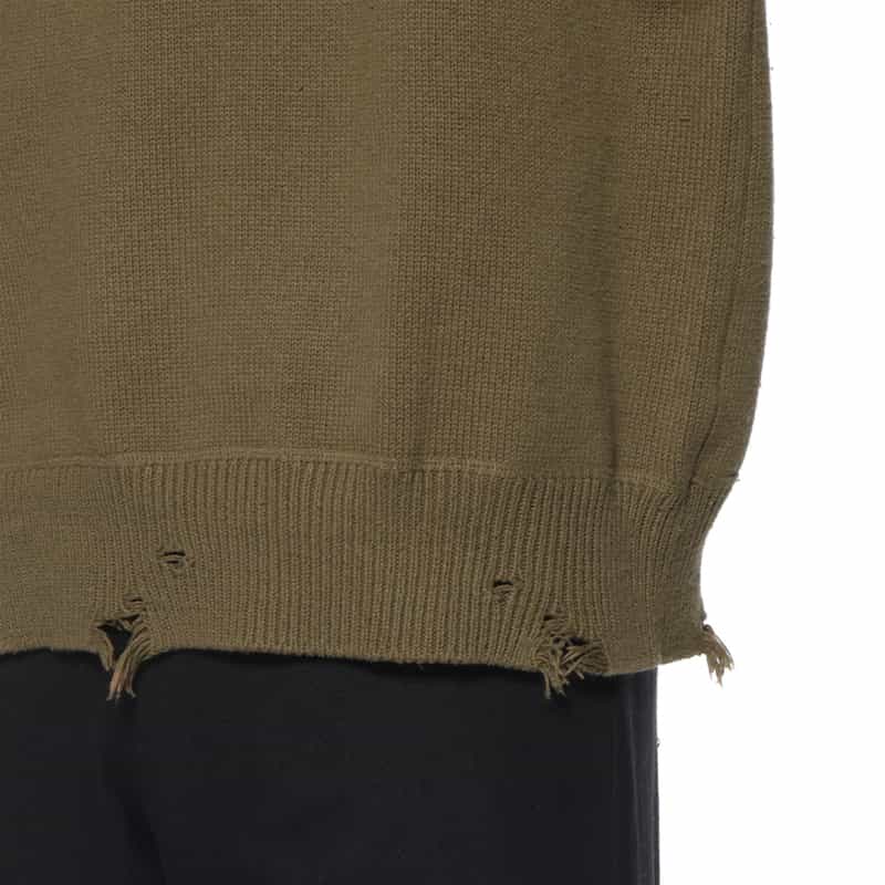 BARNEYS NEW YORK BARNEYS NEW YORK designed by TOMOHIRO KONNO クルーネックニットプルオーバー KHAKI