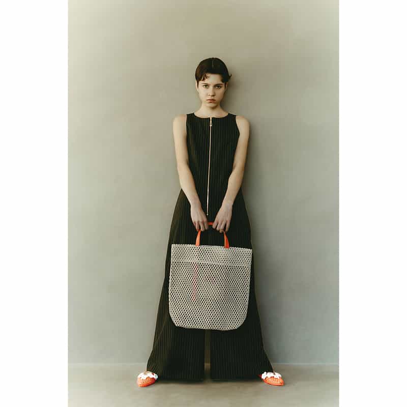 MARY AL TERNA MARYALTERNA ＜メアリオルターナ＞ バーニーズ　ニューヨーク限定 バイカラーメッシュトートバッグ “GAP“ WHITE