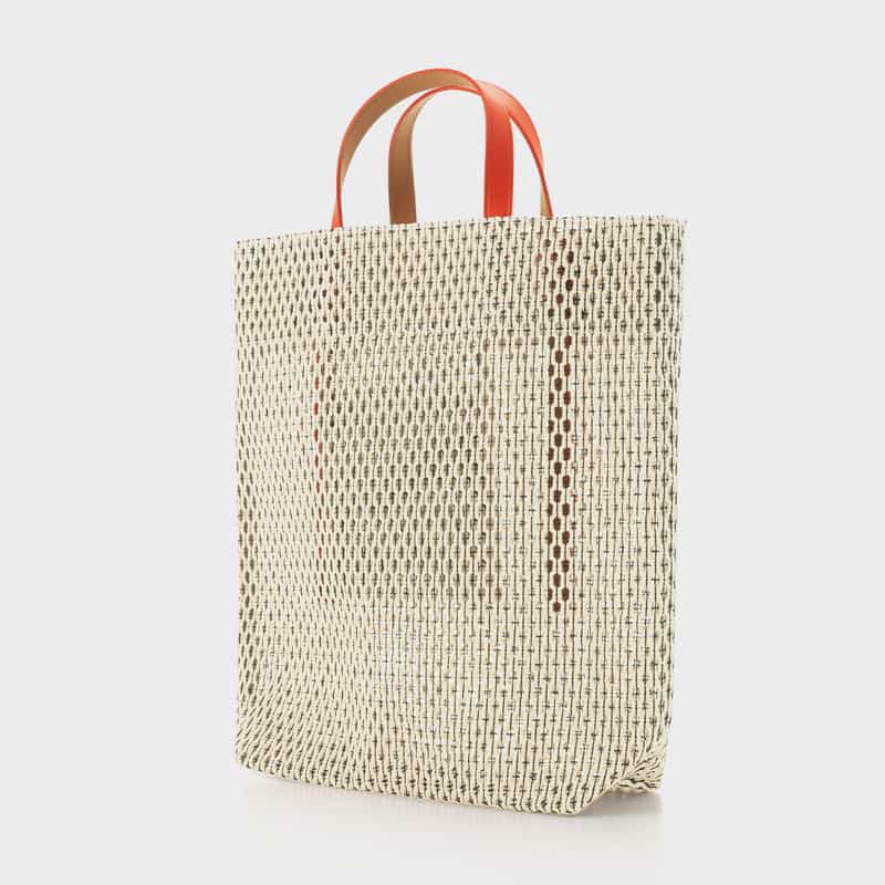 MARY AL TERNA MARYALTERNA ＜メアリオルターナ＞ バーニーズ　ニューヨーク限定 バイカラーメッシュトートバッグ “GAP“ WHITE