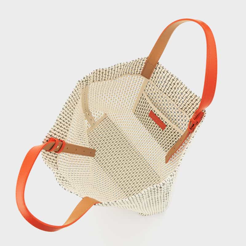 MARY AL TERNA MARYALTERNA ＜メアリオルターナ＞ バーニーズ　ニューヨーク限定 バイカラーメッシュトートバッグ “GAP“ WHITE