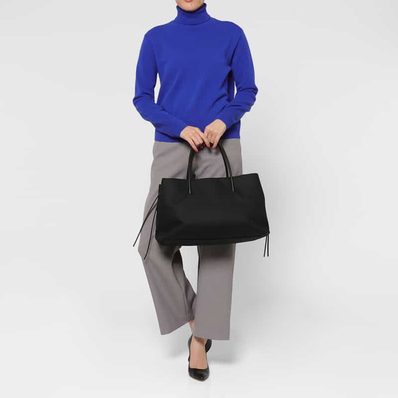 MARY AL TERNA MARYALTERNA ＜メアリオルターナ＞ コットン素材ハンドバッグ “RIKYU“（L） BLACK