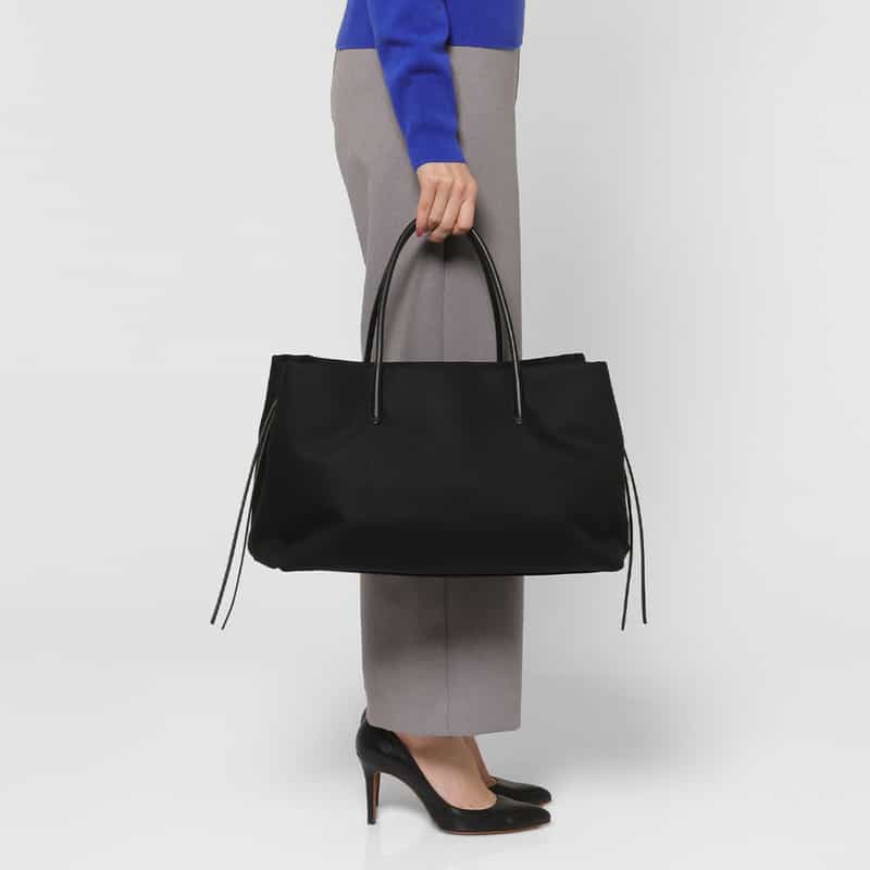 MARY AL TERNA MARYALTERNA ＜メアリオルターナ＞ コットン素材ハンドバッグ “RIKYU“（L） BLACK