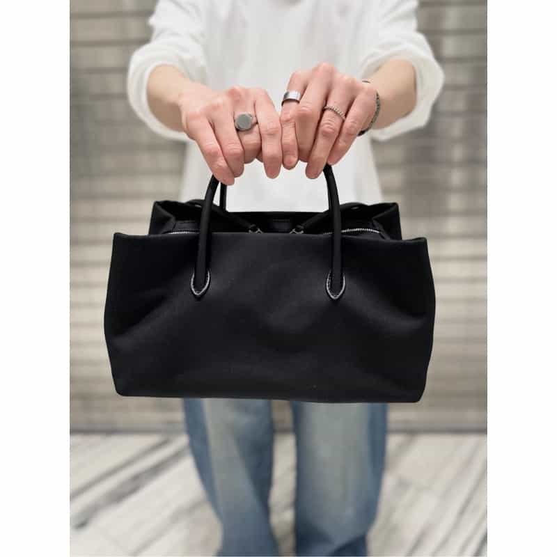 MARY AL TERNA MARYALTERNA ＜メアリオルターナ＞ コットン素材ハンドバッグ “RIKYU“（M） BLACK