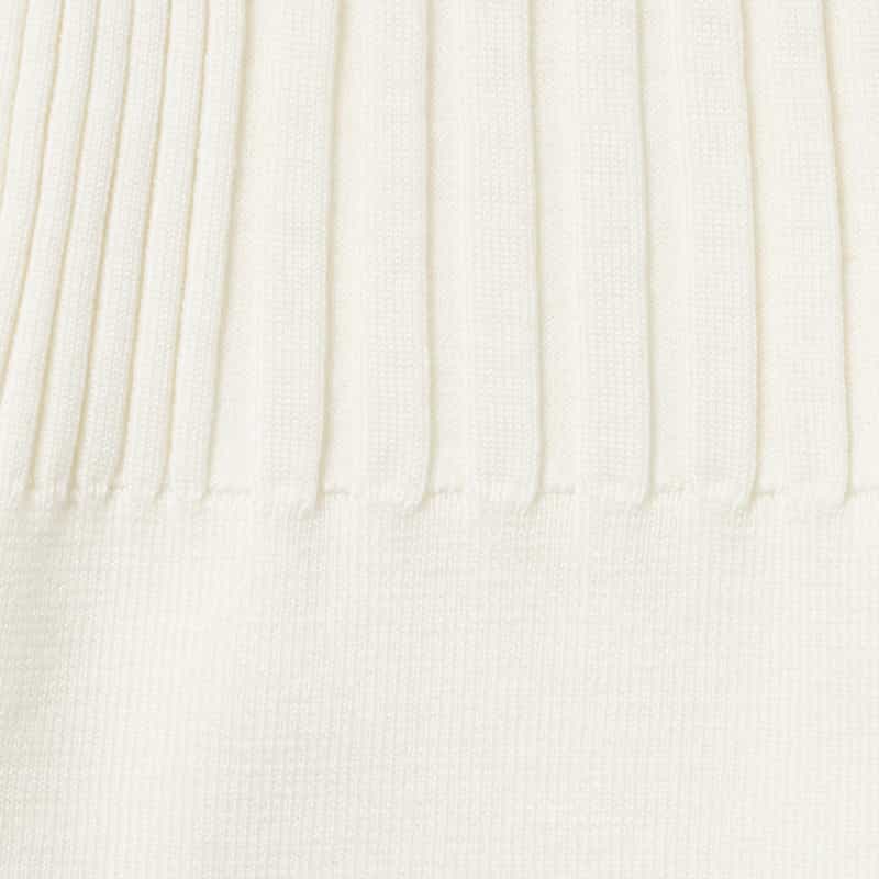 BARNEYS NEW YORK ウォッシャブル シルクコットン素材フレアスリーブ リブニットカーディガン WHITE