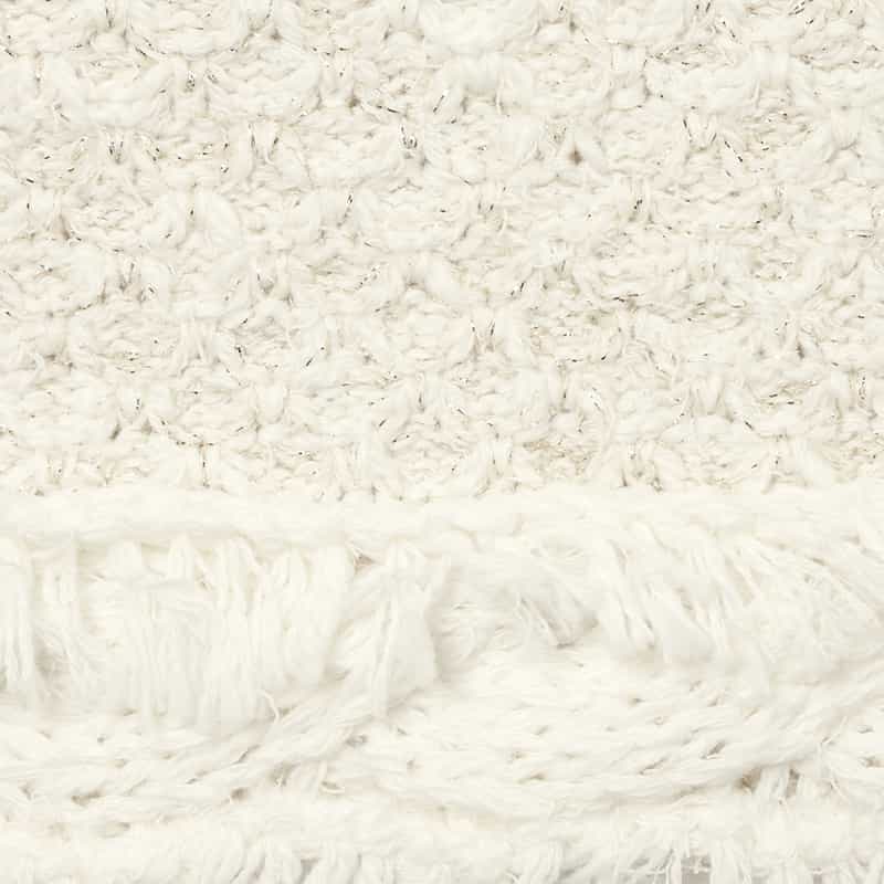 BARNEYS NEW YORK ツイード ノーカラーニットジャケット WHITE