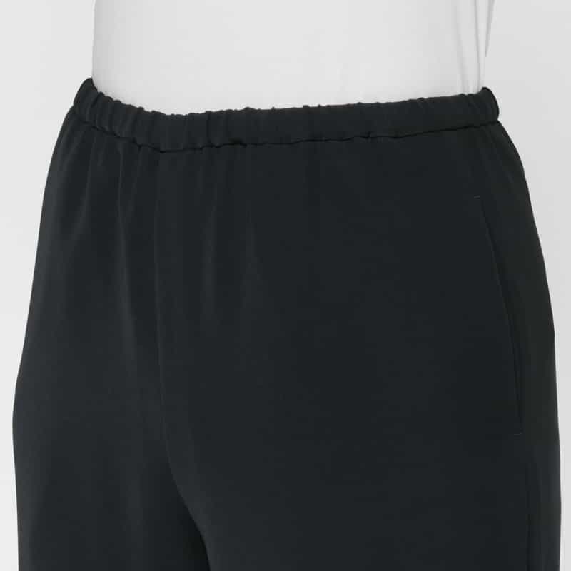 BARNEYS NEW YORK ウォッシャブル ドローリングサテンワイドパンツ NAVY