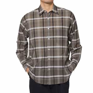 シアー素材チェックシャツ