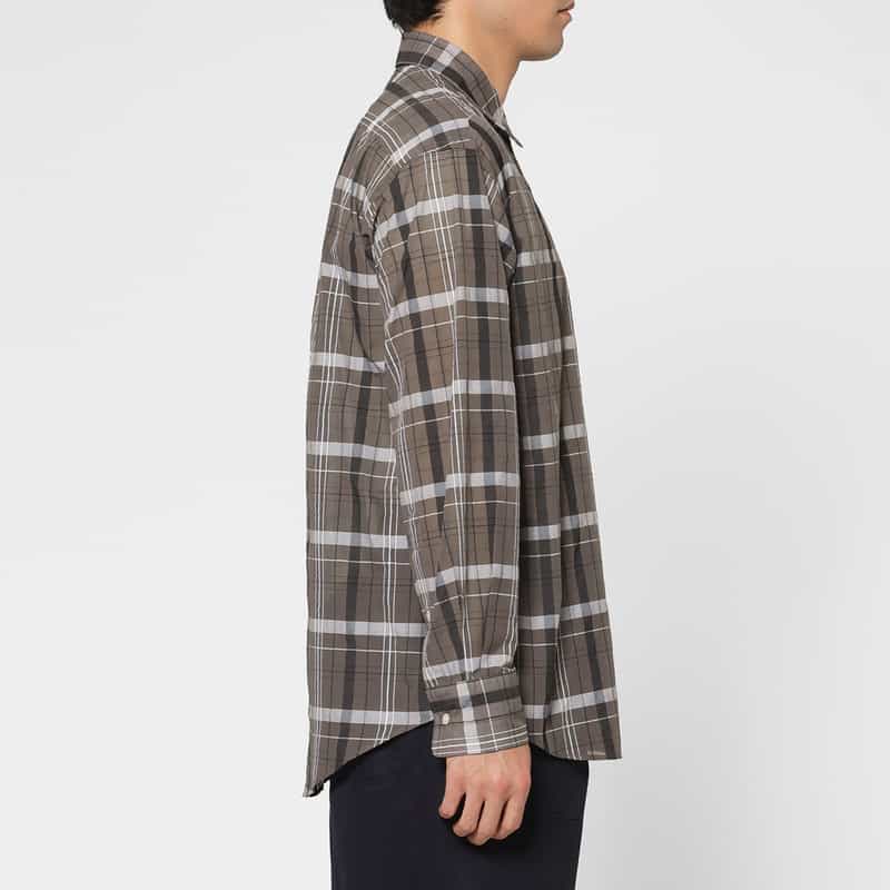BARNEYS NEW YORK シアー素材チェックシャツ GRAY