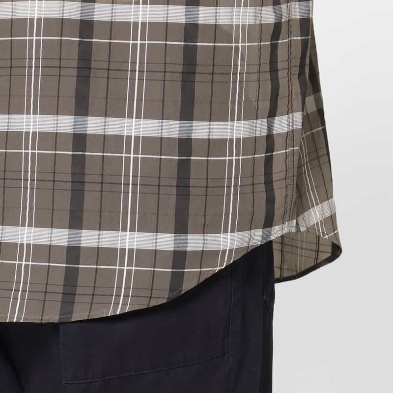 BARNEYS NEW YORK シアー素材チェックシャツ GRAY