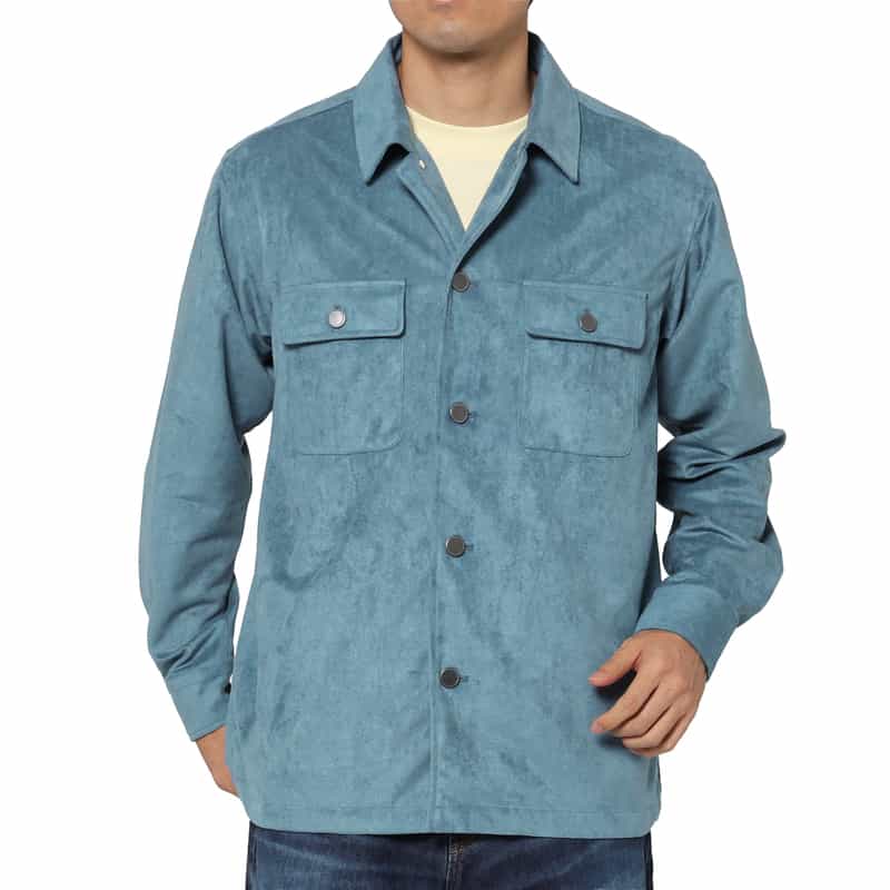 BARNEYS NEW YORK フェイクスエードブルゾン BLUE