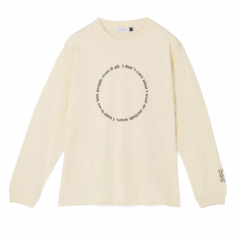 グラフィックロゴ入りロングスリーブカットソー