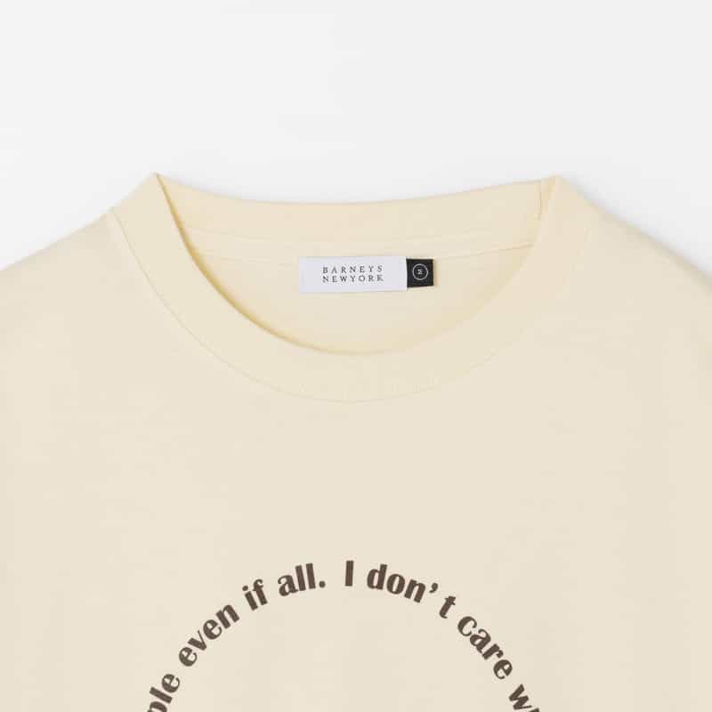 BARNEYS NEW YORK グラフィックロゴ入りロングスリーブカットソー WHITE