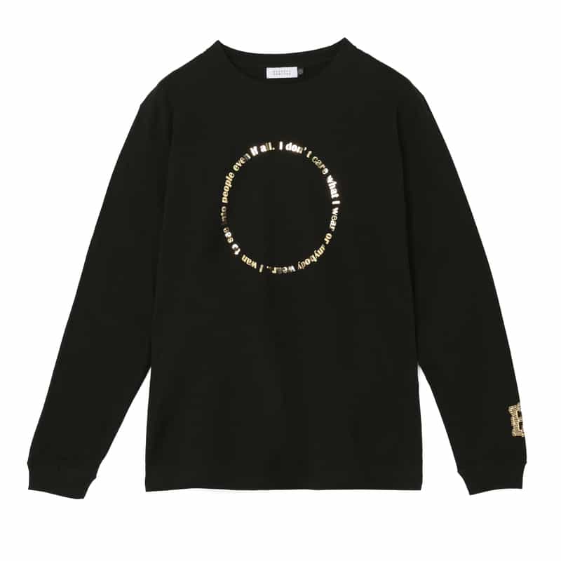 グラフィックロゴ入りロングスリーブカットソー