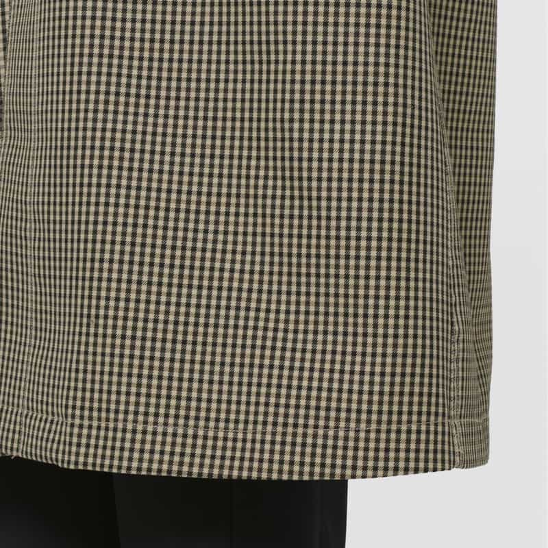 BARNEYS NEW YORK ウール素材ガンクラブチェック柄スタンドカラーコート BROWN