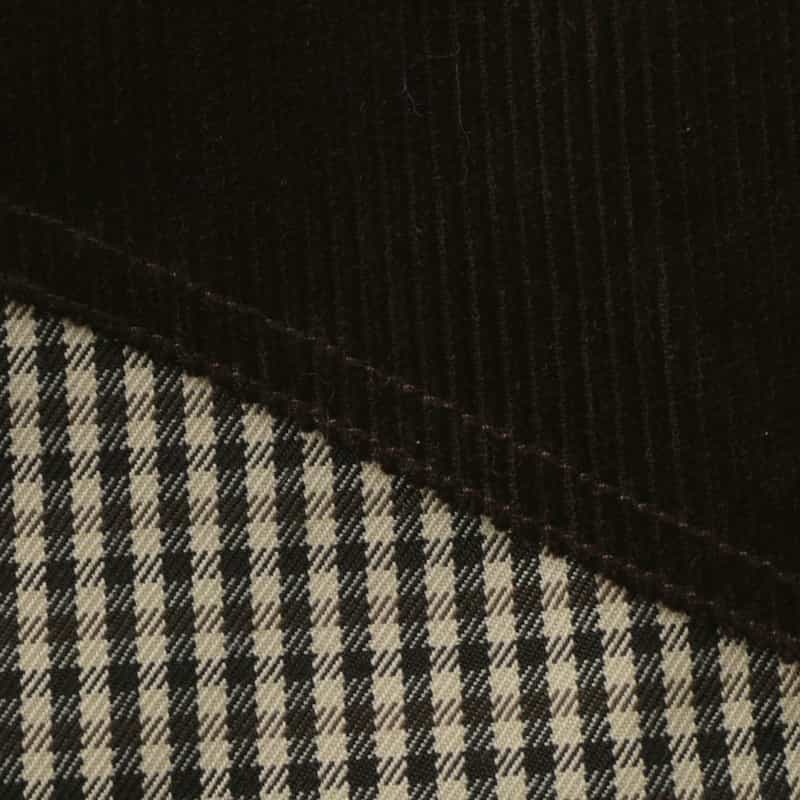BARNEYS NEW YORK ウール素材ガンクラブチェック柄スタンドカラーコート BROWN