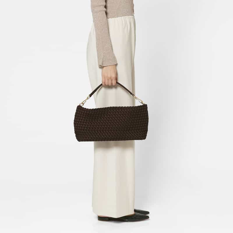 NAGHEDI NAGHEDI ＜ナゲディ＞ ワンハンドルバッグ “Porto Half-Moon Small Solid“ DARK BROWN