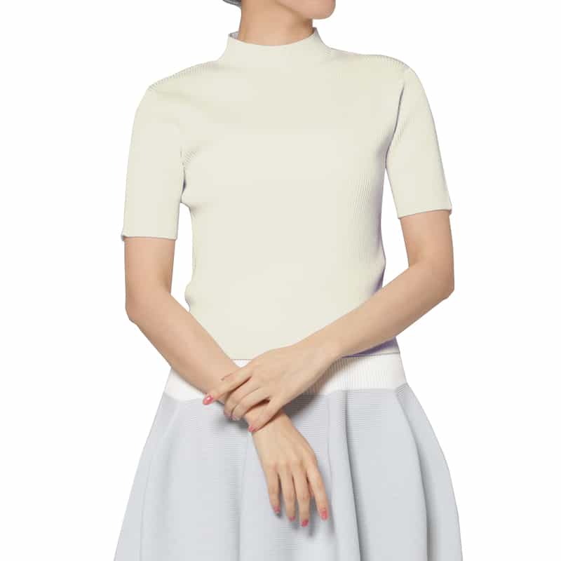 CFCL CFCL＜シーエフシーエル＞ ショートスリーブニットプルオーバー “PORTRAIT“ WHITE