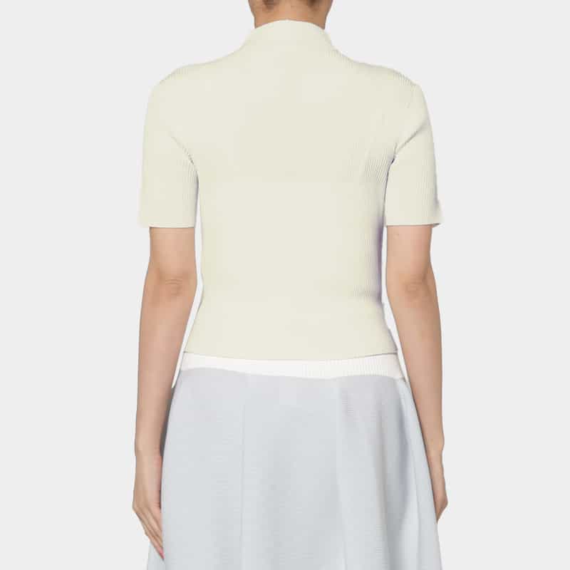 CFCL CFCL＜シーエフシーエル＞ ショートスリーブニットプルオーバー “PORTRAIT“ WHITE