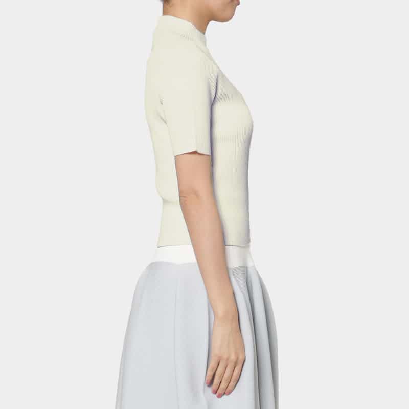 CFCL CFCL＜シーエフシーエル＞ ショートスリーブニットプルオーバー “PORTRAIT“ WHITE