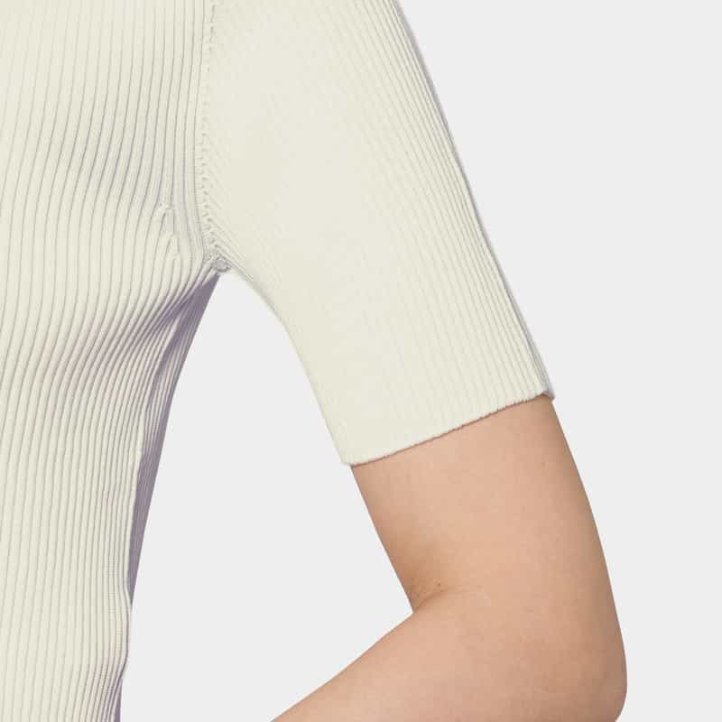 CFCL CFCL＜シーエフシーエル＞ ショートスリーブニットプルオーバー “PORTRAIT“ WHITE