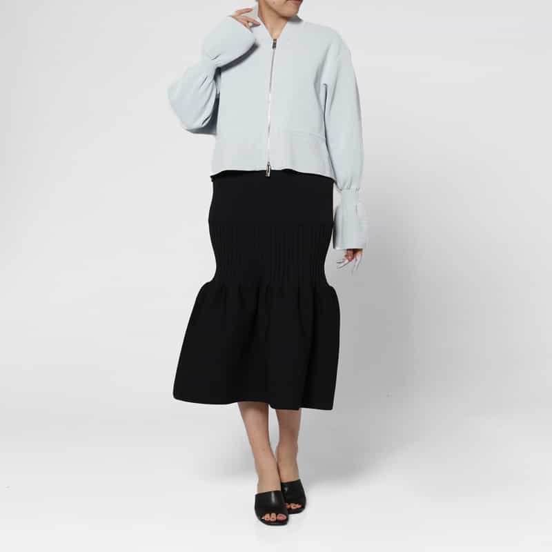 CFCL CFCL＜シーエフシーエル＞ マリースリーブ クロップドジップアップブルゾン GRAY