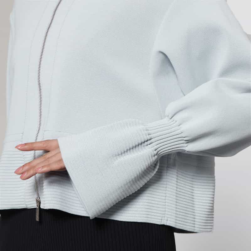 CFCL CFCL＜シーエフシーエル＞ マリースリーブ クロップドジップアップブルゾン GRAY