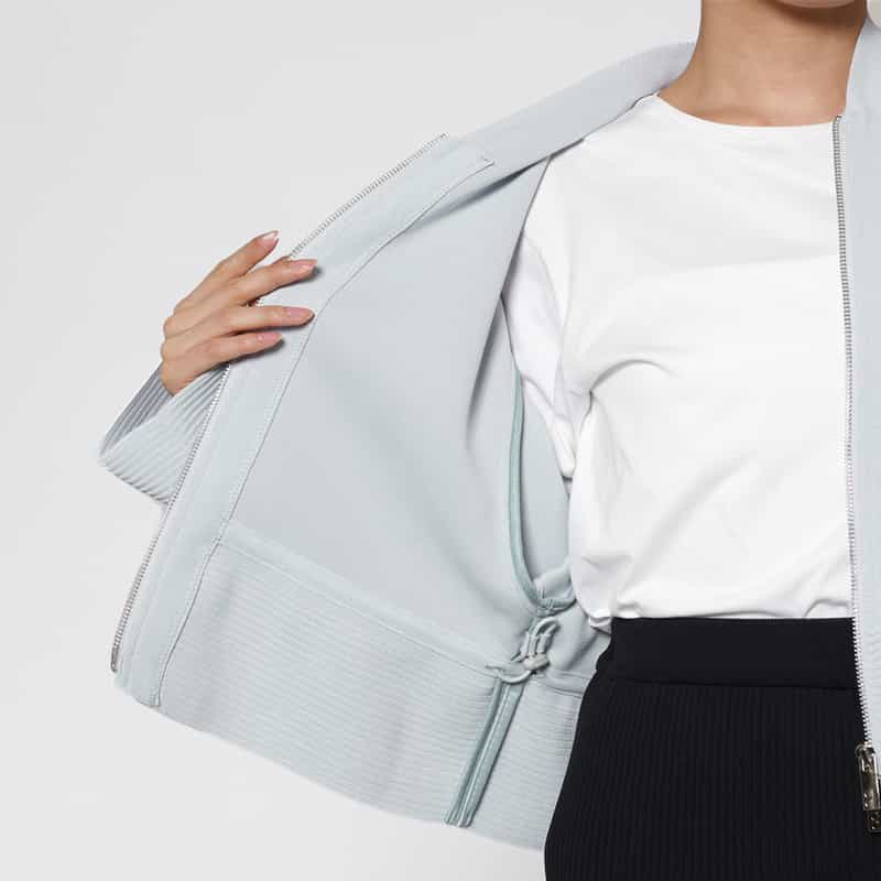 CFCL CFCL＜シーエフシーエル＞ マリースリーブ クロップドジップアップブルゾン GRAY