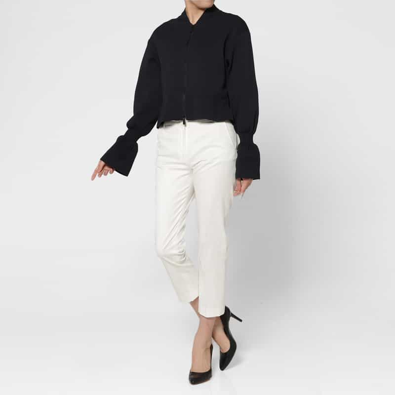 CFCL CFCL＜シーエフシーエル＞ マリースリーブ クロップドジップアップブルゾン GRAY