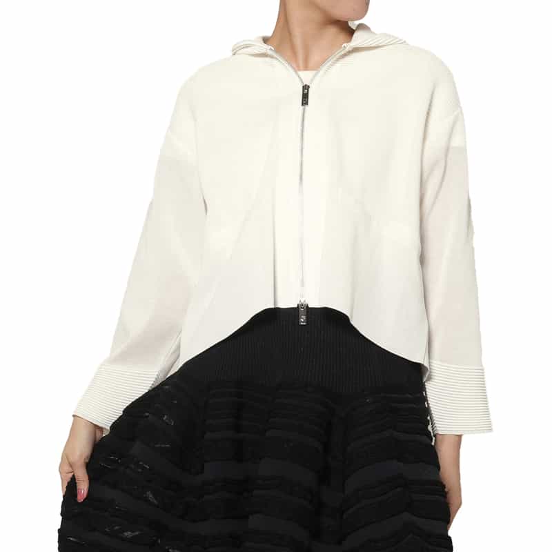 CFCL CFCL ＜シーエフシーエル＞ ジップアップ フーデッドブルゾン WHITE