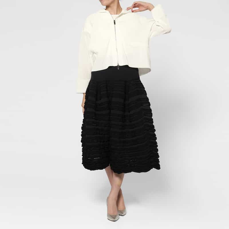 CFCL CFCL ＜シーエフシーエル＞ ジップアップ フーデッドブルゾン WHITE