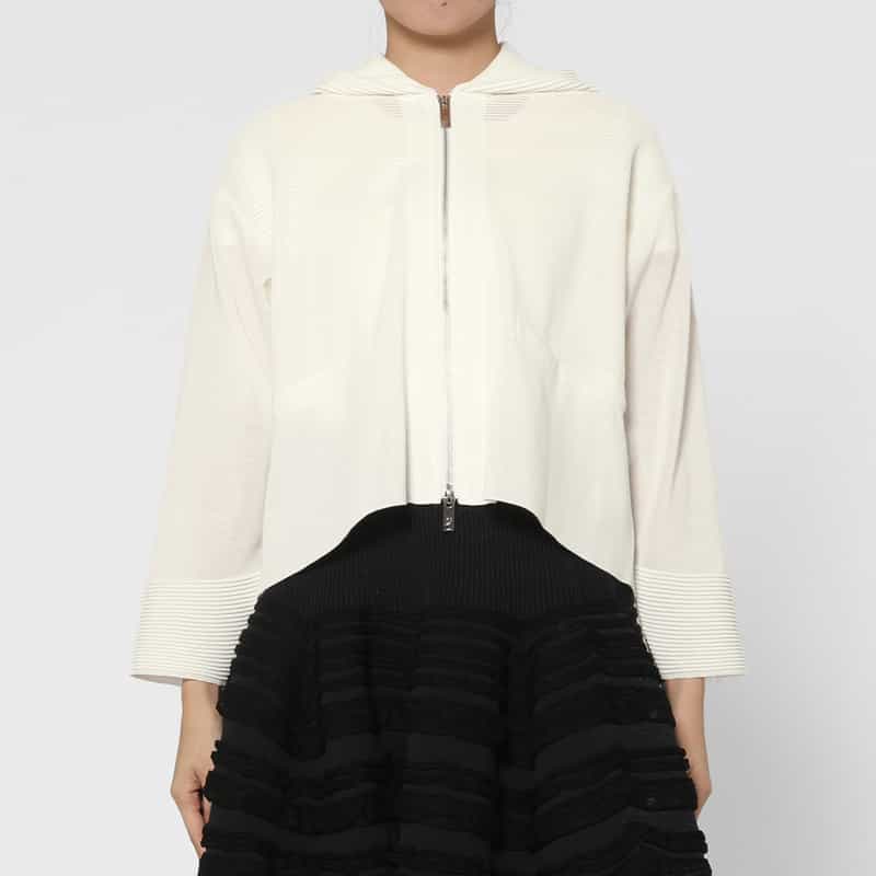 CFCL CFCL ＜シーエフシーエル＞ ジップアップ フーデッドブルゾン WHITE