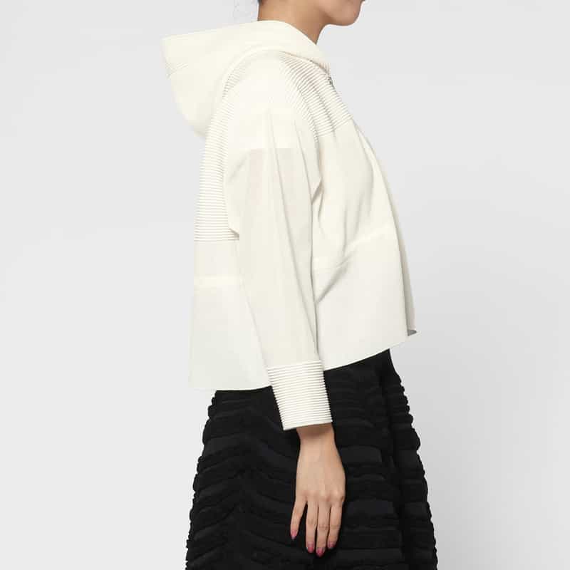 CFCL CFCL ＜シーエフシーエル＞ ジップアップ フーデッドブルゾン WHITE