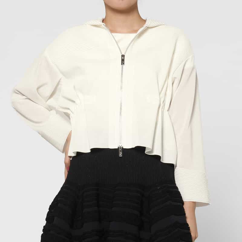 CFCL CFCL ＜シーエフシーエル＞ ジップアップ フーデッドブルゾン WHITE