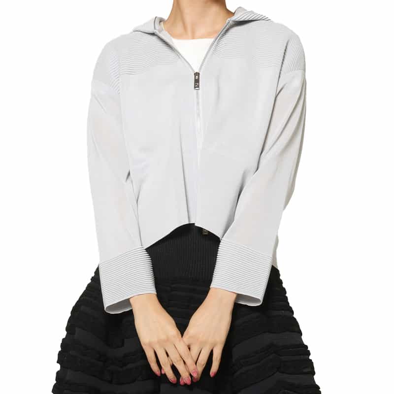 CFCL CFCL ＜シーエフシーエル＞ ジップアップ フーデッドブルゾン GRAY