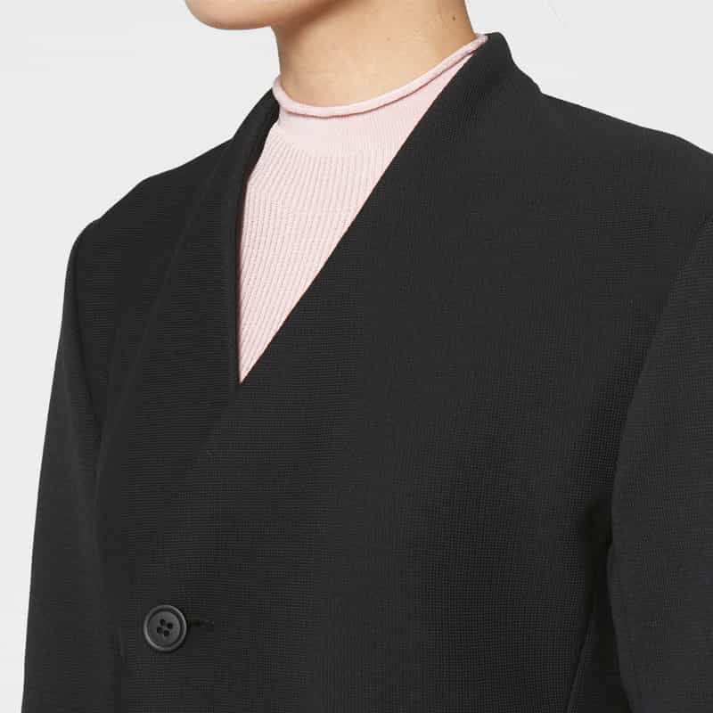 CFCL CFCL＜シーエフシーエル＞ ノーカラー フレアジャケット BLACK