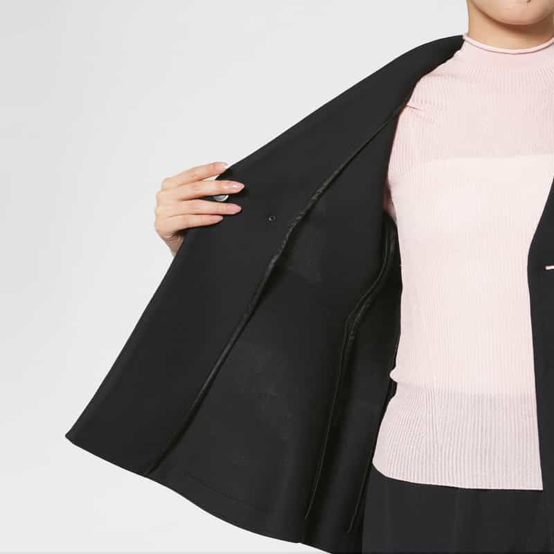 CFCL CFCL＜シーエフシーエル＞ ノーカラー フレアジャケット BLACK