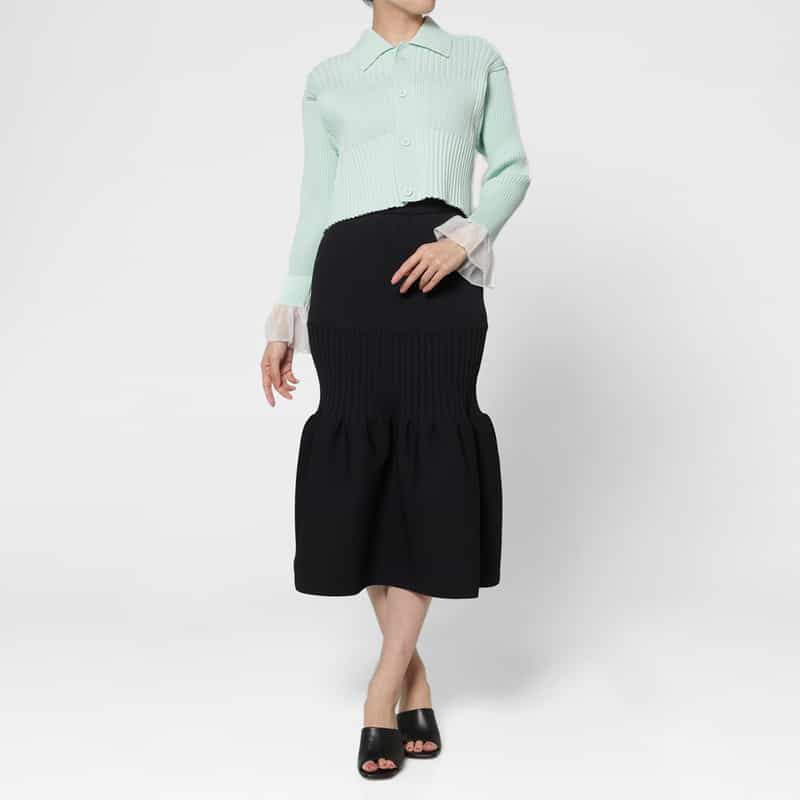 CFCL CFCL＜シーエフシーエル＞ クロップド ニットカーディガン LIGHT BLUE