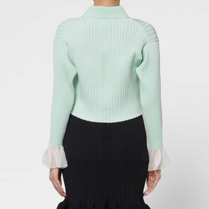 CFCL CFCL＜シーエフシーエル＞ クロップド ニットカーディガン LIGHT BLUE