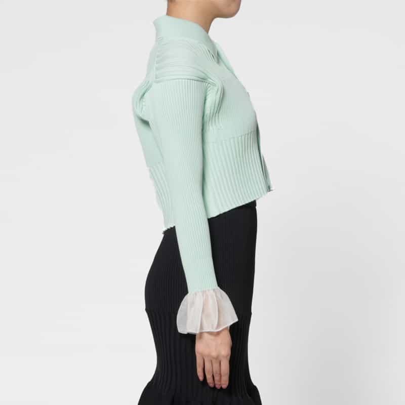 CFCL CFCL＜シーエフシーエル＞ クロップド ニットカーディガン LIGHT BLUE