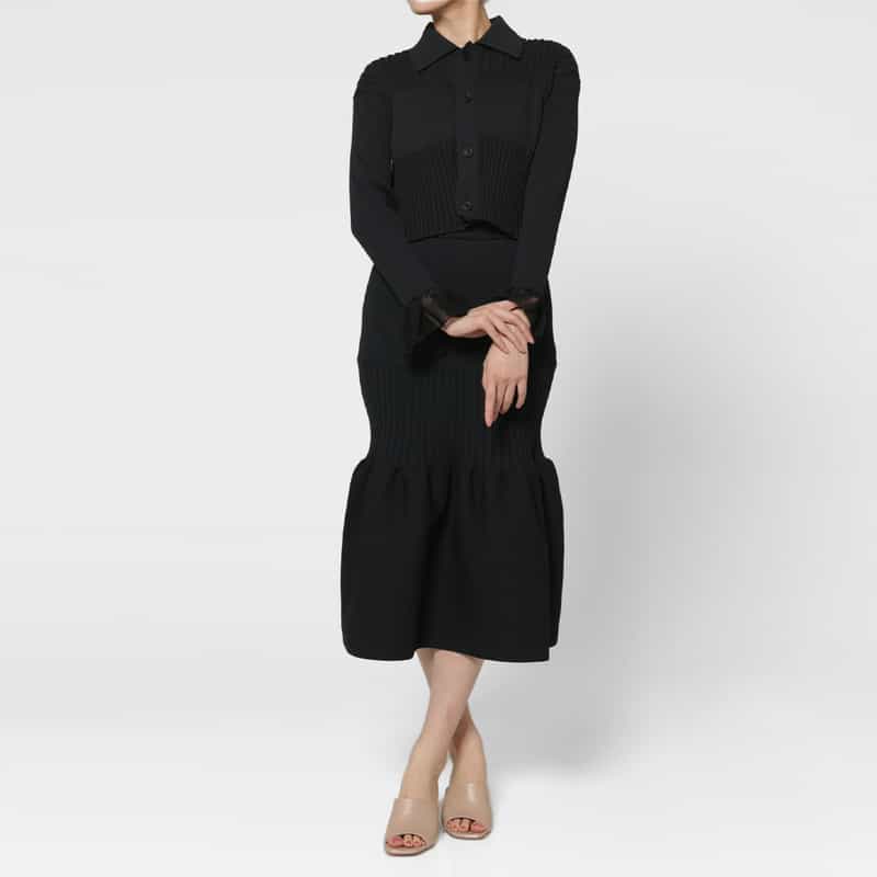 CFCL CFCL＜シーエフシーエル＞ クロップド ニットカーディガン BLACK