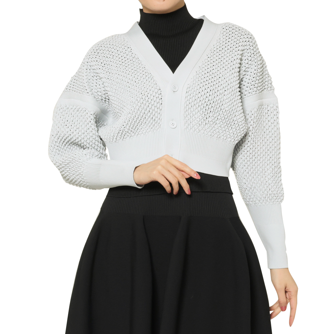 CFCL＜シーエフシーエル＞ クロップド ニットカーディガン “LATTICE“