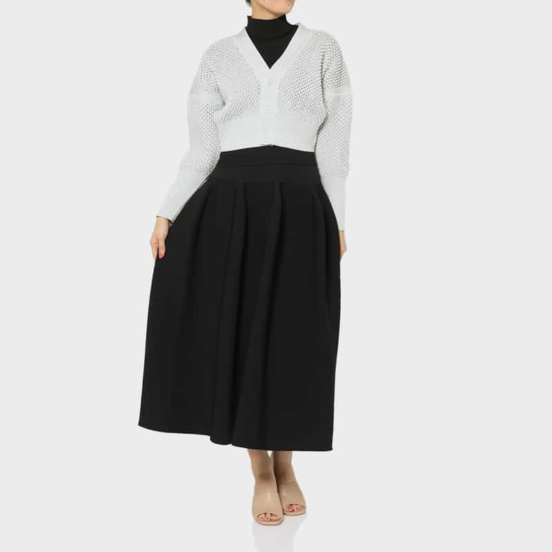 CFCL CFCL＜シーエフシーエル＞ クロップド ニットカーディガン “LATTICE“ GRAY