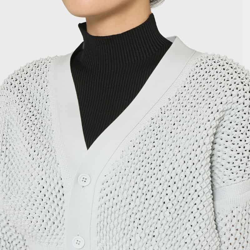 CFCL CFCL＜シーエフシーエル＞ クロップド ニットカーディガン “LATTICE“ GRAY