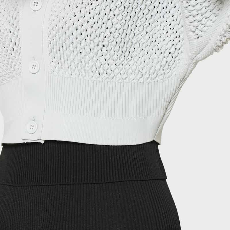 CFCL CFCL＜シーエフシーエル＞ クロップド ニットカーディガン “LATTICE“ GRAY