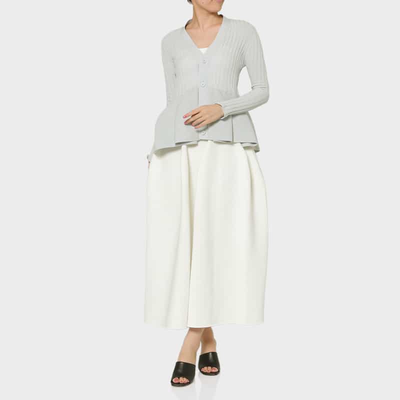 CFCL CFCL＜シーエフシーエル＞ フレアヘム グリッターニットカーディガン “POTTERY“ GRAY