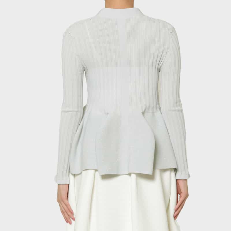 CFCL CFCL＜シーエフシーエル＞ フレアヘム グリッターニットカーディガン “POTTERY“ GRAY