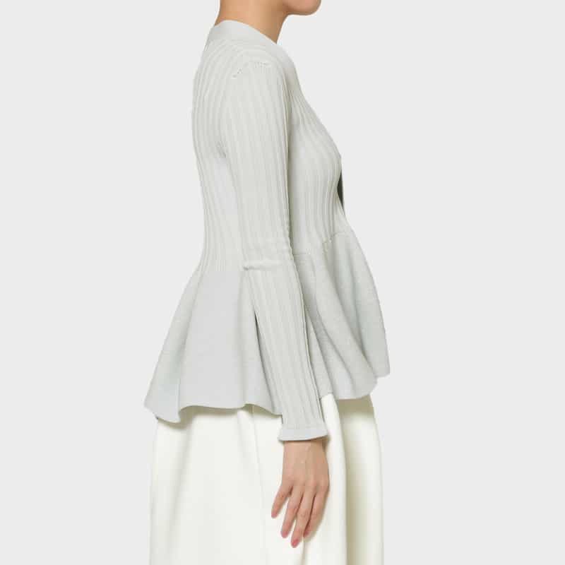 CFCL CFCL＜シーエフシーエル＞ フレアヘム グリッターニットカーディガン “POTTERY“ GRAY