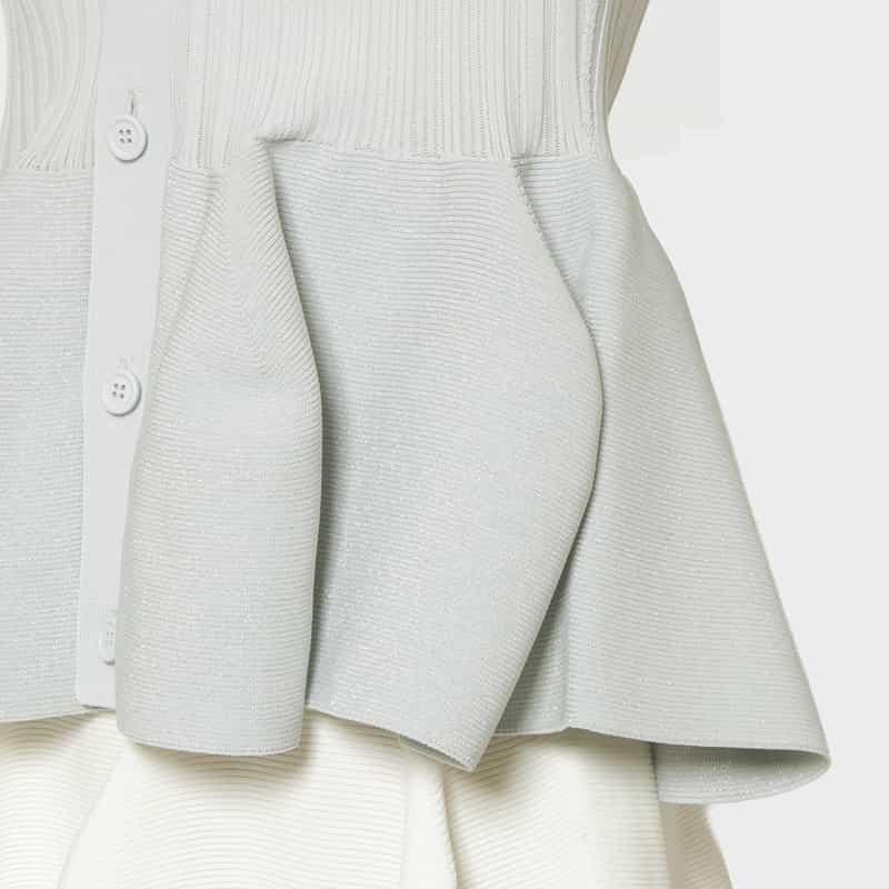 CFCL CFCL＜シーエフシーエル＞ フレアヘム グリッターニットカーディガン “POTTERY“ GRAY