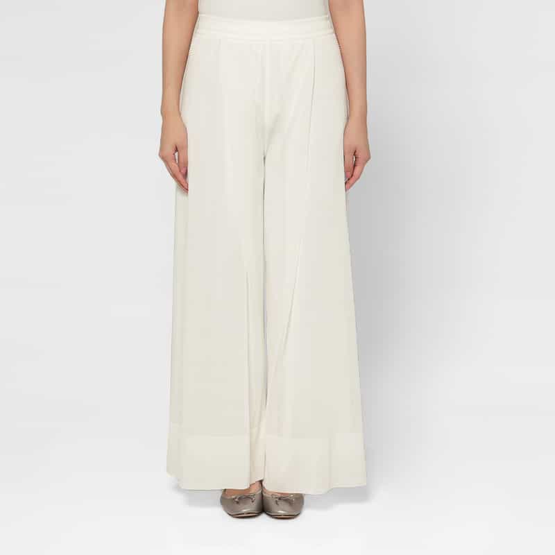 CFCL CFCL＜シーエフシーエル＞ ドローストリングニットセミワイドパンツ WHITE