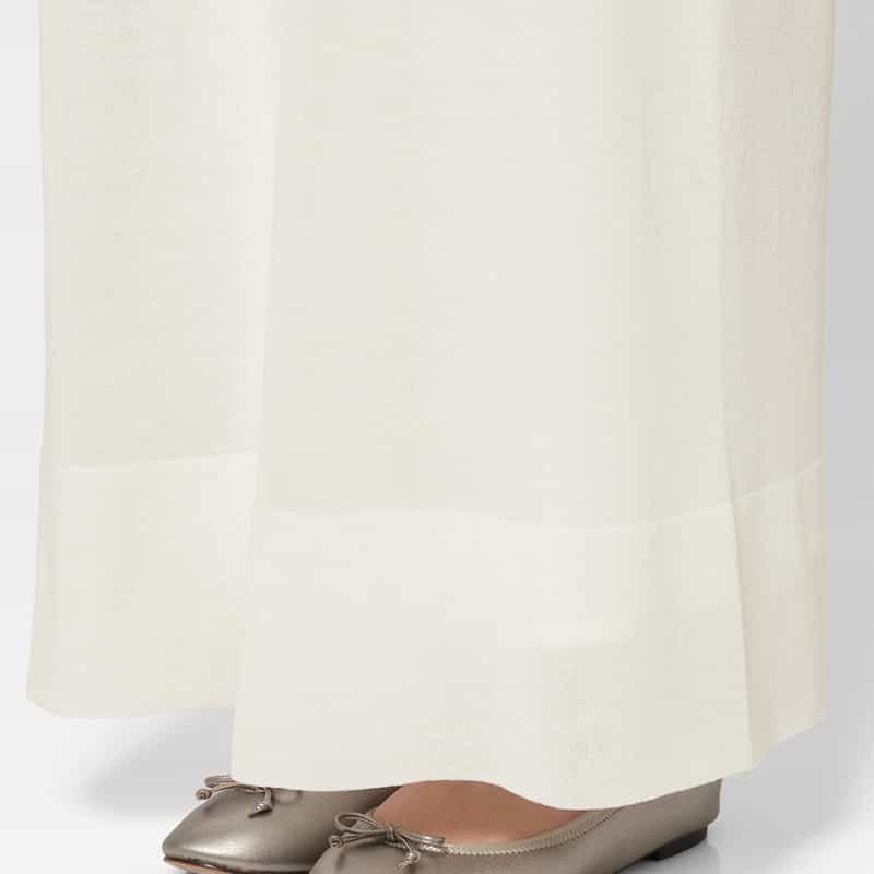 CFCL CFCL＜シーエフシーエル＞ ドローストリングニットセミワイドパンツ WHITE